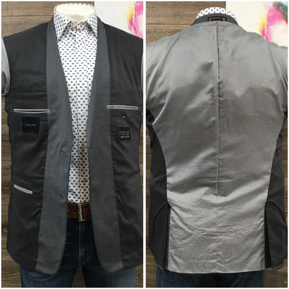 TOMMY‎ HILFIGER Mens Wool Blazer Sport Coat Casual Jacket Size 42L Gray Suit